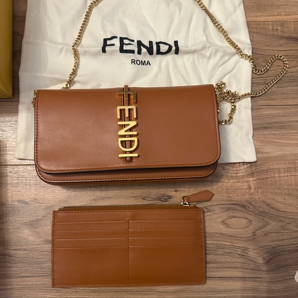 Fendi vitello grace matte fendigraphy wallet chain curio - Picture 5 of 9